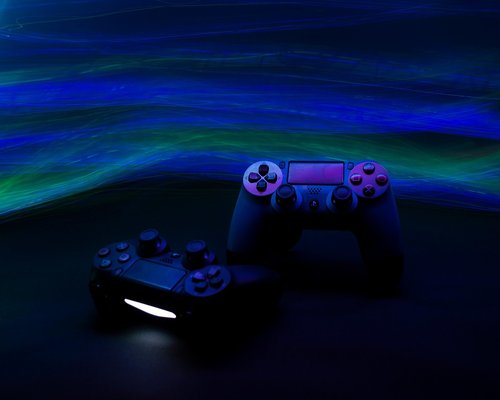 Console controllers arranged on a demonstration table